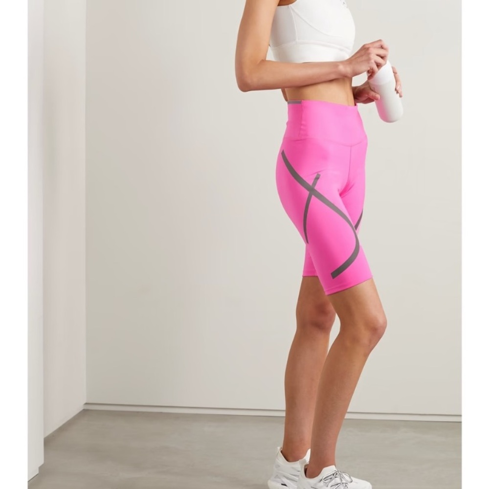 ADIDAS BY STELLA MCCARTNEY TruePace printed neon stretch recycled cycling shorts